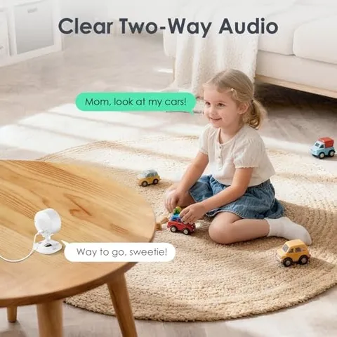 WHITE - YOTON INDOOR SECURITY CAMERA 2.4GHZ 2PCS, BABY MONITOR, PET CAMERA, DOG