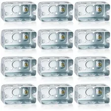 Copkim 12 Pcs Metal Electrical Junction Box Deep 4 x 2 Inch, Rectangular