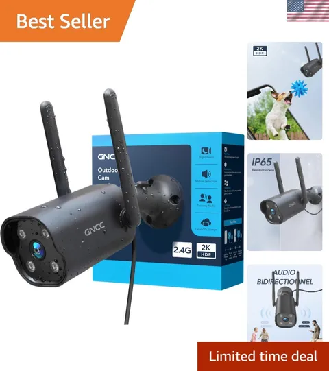 Smart 2K Outdoor Security Camera - 24/7 Surveillance with Infrared Night Vision