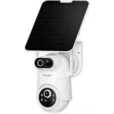 Solar Security Camera Wireless Outdoor Dual Lens 2K PTZ 360 Color Night Vision