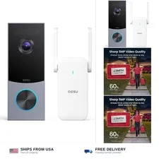 aosu 5MP Ultra HD Wireless & Wired Video Doorbell Camera | 8GB Local Storage,...