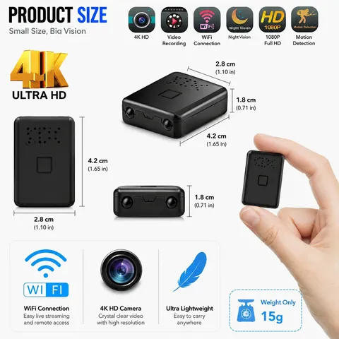 Smart Mini WiFi Camera Wireless 1080P HD Night Cam w/Battery Home Security