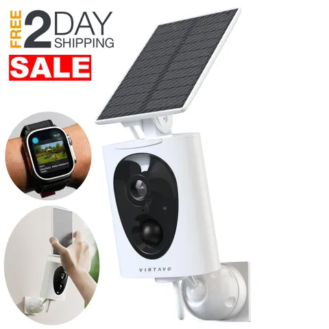 2K Camara De Seguridad Inalambrica Con Panel Solar 2.4G Wifi Para Casa Exterior