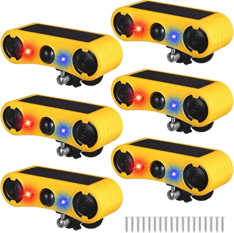 Solar Outdoor Motion Sensor Dog Barking Alarm for Yard 6 Pack