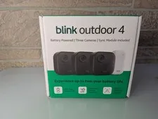 Blink Outdoor 4 Wireless Smart Security Camera, 2 Yrs Battery, 3 Cameras, Newest
