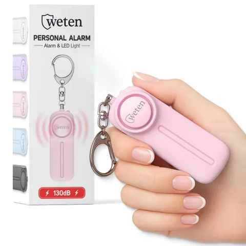 Personal Safety Alarm Keychain - 130dB Siren, LED Light, Panic Pin – Compact ...
