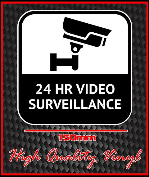 CCTV WARNING SIGN STICKER 24 HOUR VIDEO SURVEILLANCE BRAND NEW STYLE 7