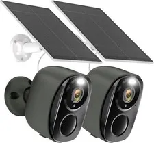 2pcs 3MP Solar Wireless Home Outdoor IR Security Camera WIFI 2-Way Audio IP66
