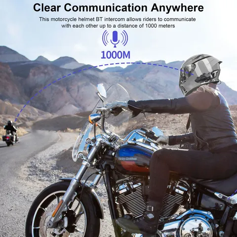 Hysnox H9 Motorcycle Helmet Intercom 1000M Range BT5.1 Hands-free Interphon ITPV