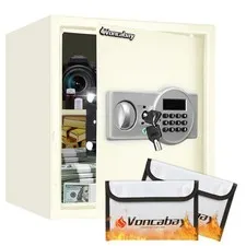 Voncabay Money Safe Box for Home with Digital Keypad, 1.5 Cu. Ft., White