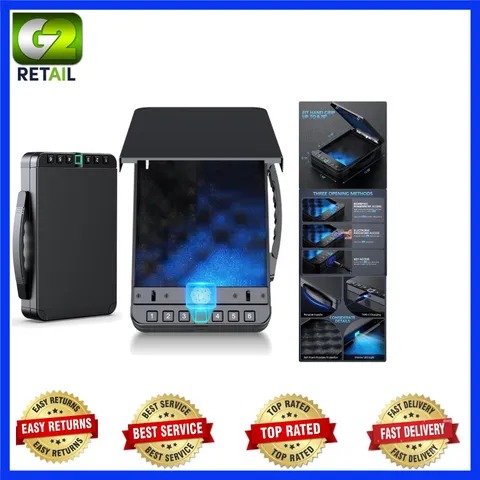 Heavy-Duty Biometric Safe Box with Digital Access & Backup Keys - Travel Ready