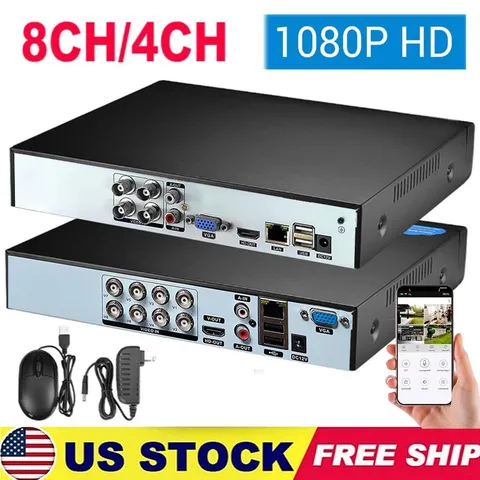 8CH 4CH Channel H.265 1080P HD DVR for Outdoor Home Security Camera System CCTV