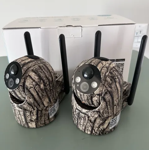 Home Security Cameras (2 Pack) Solar Powered, Wireless, Remote Controlled