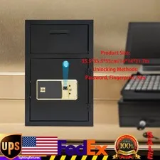 Cash Depository Safe, Steel Mailbox, Password/Fingerprint/Key Unlocking Safe