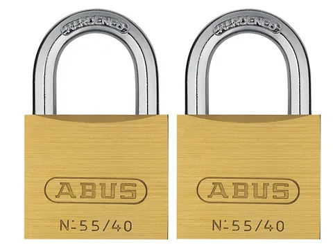 ABUS Mechanical 55/40mm Brass Padlocks Twin Pack ABU5540TC