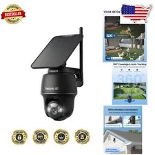 Argus PT Ultra 4K Dome Camera | 8MP Color Night Vision, 360° PTZ, Solar, Alexa