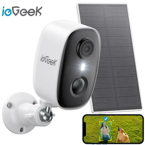 Solar Security Camera Outdoor Wireless 2K Color Night Vision AI Detection