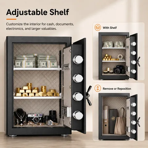 2.6 Cub Home Safe，Heavy Duty Safe Box with Digital Keypad and Adjustable Shelf