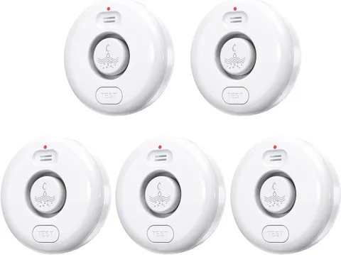 5 Pack Water Leak Alarm Detector, 120dB Loud 3.15 x x 1.1 in, white 