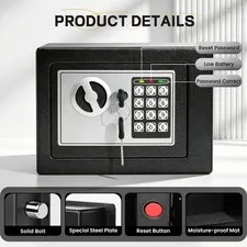 Fireproof Safe with Digital Keypad Sensor Light Adjustable Shelf Home Safe