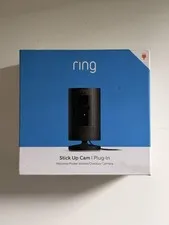 Ring Stick Up Cam Plug-in Wired Indoor/Outdoor Camera Black