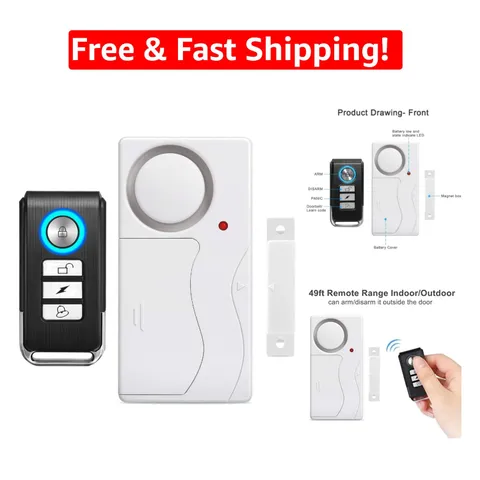 Compact Wireless Door Alarm with 4 Control Modes - Ultimate Home Security Device