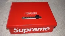 Supreme Fort knox Steel Safe Storage Security Red 22 lbs 12.5 x 10.38 x 4.25