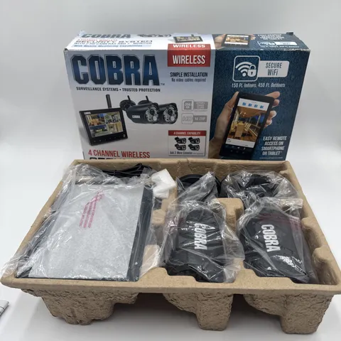 COBRA 4 Channel Wireless Surveillance System Brand New Open Box Free Shipping