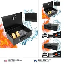 YIYITOOLS Fireproof Lock Box for Documents, Fire Resistant Safe Fire Safe Box...
