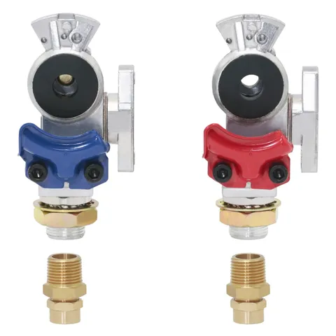 Shut-Off Aluminum Emergency Glad Hands with Filter Bottom Port Plugged for 3/...