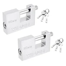 2Pcs Shipping Container Lock with 3 Keys High Security Padlock (2-15/16 Inch)