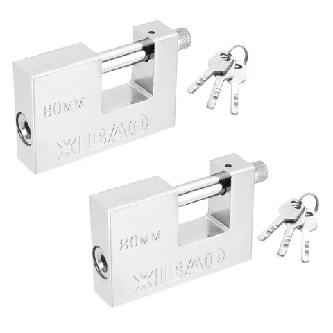 2Pcs Shipping Container Lock with 3 Keys High Security Padlock (2-15/16 Inch)