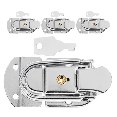 4pcs Suitcase Lock Hasp: Iron Toggle Catch Lock with Keys - Latch Clasp for