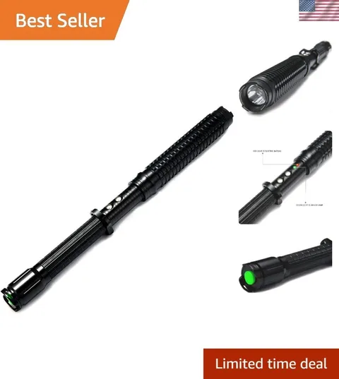 Security All-in-One Black: 80 Million Volt Self-Defense Tool with LED Flashlight
