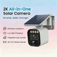 4G LTE Cellular Solar Security Cameras Wireless Outdoor,2K Surveillance Camera