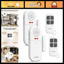 130dB Door Alarm for Kids Safety - Adjustable Volume, LED Flashing, 4 Modes, Rem