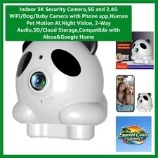 5G & 2.4G WiFi Security Camera with Real-time Alerts, Night Vision & 2-Way Talk