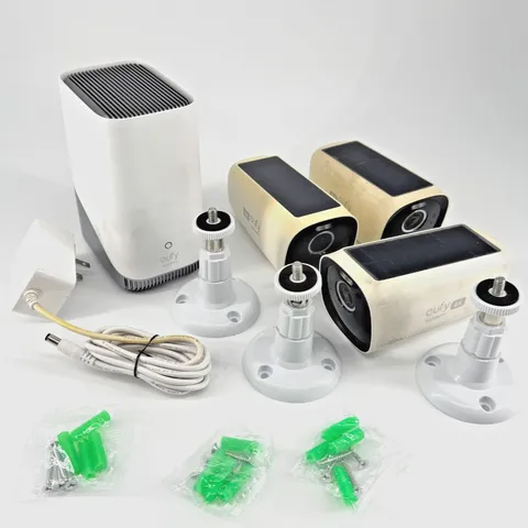 EufyCam 3, 3-Outdoor Wireless 4K Solar Powered Security Cameras w/ HomeBase 3
