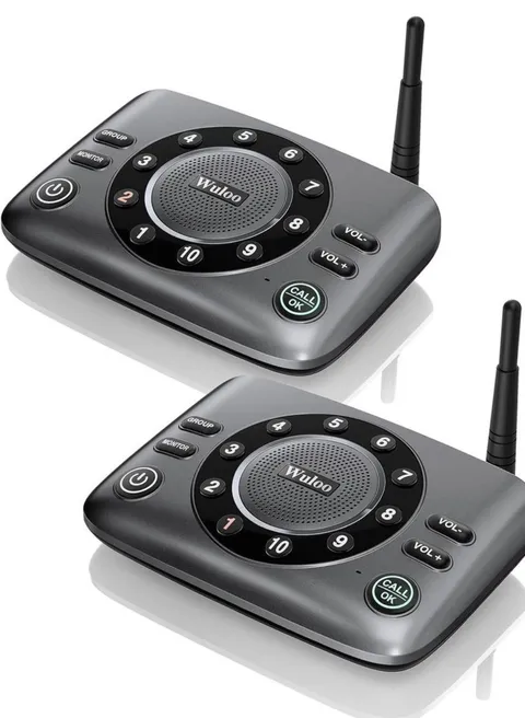 Wuloo Upgrade Two Way Audio Hands-Free Intercoms Full Duplex Room to Room 2-Pack