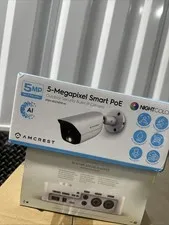 SEALED Amcrest 5-Megapixel Smart PoE Outdoor Security Camera IP5M-B1276EB-AI
