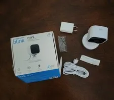 Blink Mini Indoor Plug-In HD Smart Security Camera White Alexa Power Adapter USB