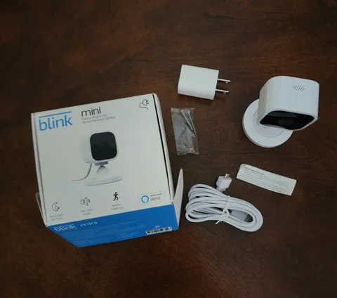 Blink Mini Indoor Plug-In HD Smart Security Camera White Alexa Power Adapter USB