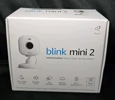 White Blink Mini 2 Indoor Outdoor 1080P Plug-in Smart Security Camera New 1 Unit