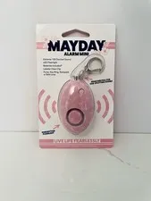 NEW Pink Mayday Mini Loud Alarm Self Defense Personal Emergency LED Keyring