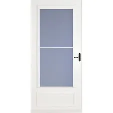 Larson 81 In. H X 32 In. W Vinyl/Wood White Mid-View Reversible Self-Storing Sto