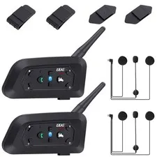 V6 Pro Motorcycle Helmet Bluetooth Intercom Headset 1200M 2 People Full Duplex W