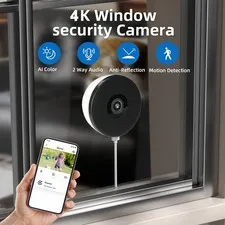 4MP 4K Window Camera, 5.8Ghz WIFI Indoor Cameras for Home Security Opt 32GB Card