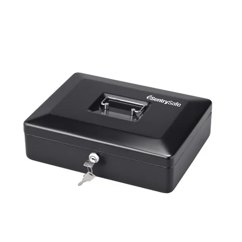 Heavy Duty Cash Box with Key Lock Security Cash Safe for Business Home Use