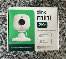 Blink Mini 2K+ (newest model) – Plug-in Home & Pet Indoor Security Camera