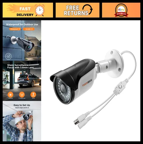 2MP Long Range Metal Security Camera for TVI CVI AHD CVBS DVRs - Night Vision, W